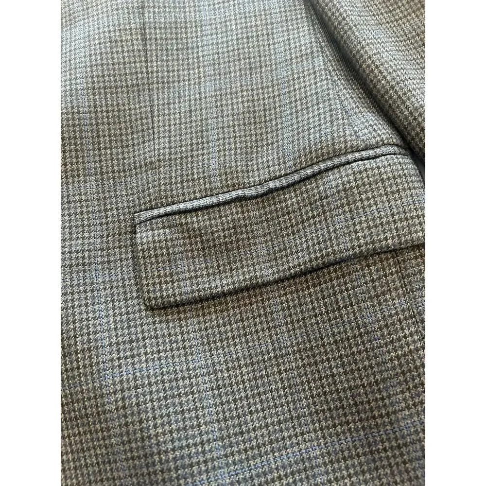 Lauren‎ Ralph Lauren 42R 100% Wool Men’s Blazer Gray Blue Houndstooth Sport Coat